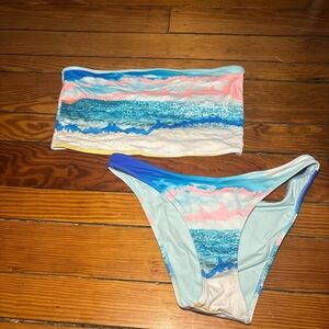 Aerie Multicolor Beach Print Bikini